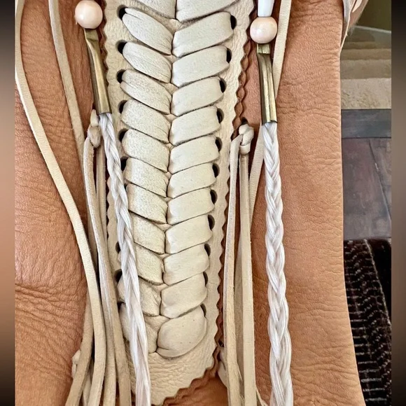 Rare Fort Grizzly handmade leather fringe jacket beaded horsehair RTL 1100 S EUC - Picture 7 of 8